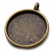 Metal Basic Cabochon Pedant / Setting Ø20mm Antique bronze
